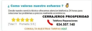 cerrajeros Prosperidad precios
